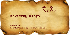 Keviczky Kinga névjegykártya